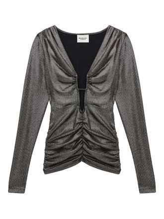 Isabel Marant Buffy blouse met metallic-effect - Zwart