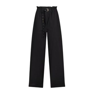 Liu Jo Wide Trousers, female, Black, Size: 2XS High-rise Trousers