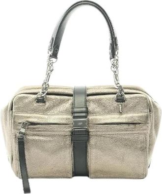 Loewe Pre-owned Laura Lederen Handtas - Dames - Vintage Handtas - Beige - ONE Size - Leer - Vintage