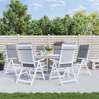 vidaXL Cojines De Silla Con Respaldo Alto 6 Uds Tela Oxford Gris Vidaxl