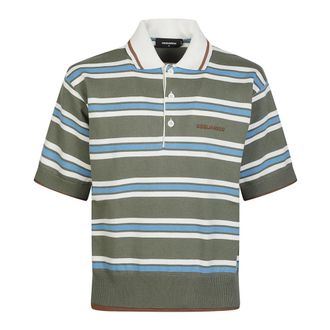 Dsquared2 Polo Shirts, male, Multicolor, Size: L Short Sleeve Striped Polo Shirt