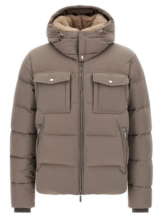 Moorer Grey Quilted Hood Jacket