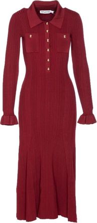 Self Portrait Bordeaux Jurk Aw 25 Elegant Chic Style - Dames - Kleedjes - Rood - S - Kleedjes