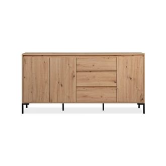 Calicosy Aparador 3 puertas 3 cajones y 2 estantes L170 cm - Efecto madera
