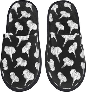 Generic Fuzzy Slippers Garlic Pattern Cozy Slipper Breathable Anti-Slide Slipper For Guest Room Indoor Bedroom M