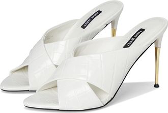 Nine West Sancie Womens Dress Sandals White Croco : 5.5 M, Faux Leather