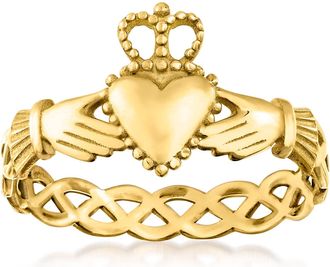 Ross-Simons Italian 14kt Yellow Gold Claddagh Ring