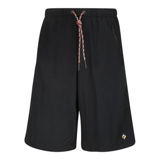 Marcelo Burlon Training Shorts, male, Black, Size: S Logo-embroidered Track Shorts