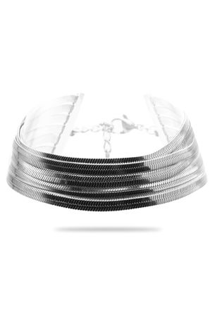 Freddy Bracciale multi-filo in acciaio silver con catena a serpente