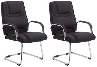 Clp Clp - Set De 2 Sillas Cantilever Xxl Attila En Tela Negro