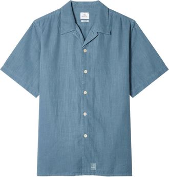 Paul Smith Overhemd met reverskraag en korte mouwen - Blauw