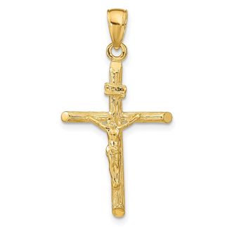 Diamond2Deal 14k Gold Crucifix Pendant