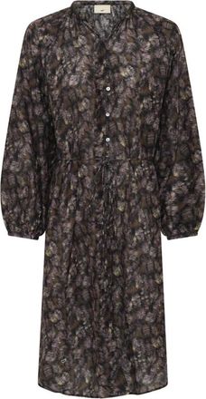 Julie Fagerholt - Heartmade Kleedjes, Dames, Veelkleurig, L, Katoen, Elegante Jurk met Veerprint