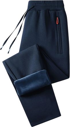 Generic Mens Straight Leg Fleece Lined Winter Trousers Soft Warm Fabric Relaxed Fit Comfortable Everyday Casual Wear Durable Versatile Pant Mens Tall Joggers 