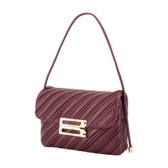 Victoria Beckham Womens Shoulder Bag Burgundy Calfskin