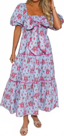 Peach Love California Bows And Blooms Tiered Maxi Dress In Multi