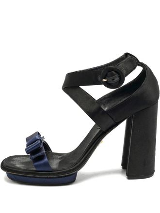 Prada satin bow sandals - Black