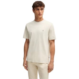 HUGO BOSS Strak zittend T-shirt voor heren met minimalistisch logo (Gebroken wit)