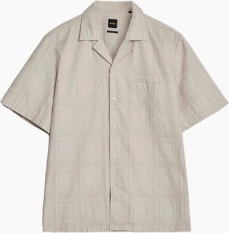 HUGO BOSS Mens BOSS Orange Rayer M Shirt 070 Open Grey - Tan - Size: 42/Regular