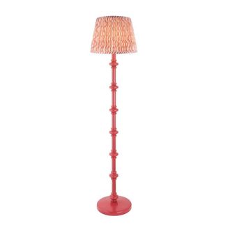 Netlighting Carnaby Pink Floor Lamp Pink Fabric Ripple Shade 35cm B22