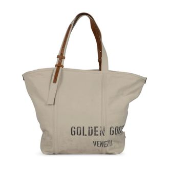 Golden Goose Tote Bags, female, Beige, Size: ONE SIZE 24.7 Canvas Tote Bag
