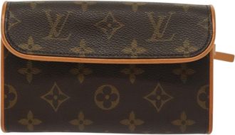 Louis Vuitton Florentine Brown Canvas Shoulder Bag (Pre-Owned)