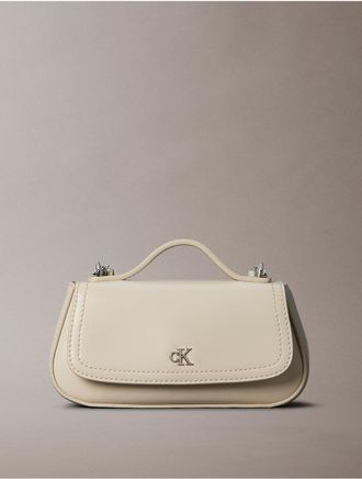 Calvin Klein Womens Hardware Monogram Crossbody Bag - White