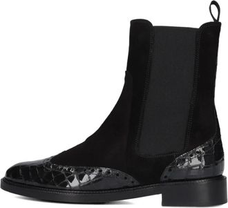 Pertini Zwarte Su&egrave;de Enkellaarsjes - Dames - Chelseaboots - Zwart - 37 1/2 EU - Su&egrave;de - Schoenen