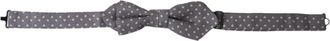 Dolce & Gabbana Mens Gray Silk Bow Tie - Grey - One Size