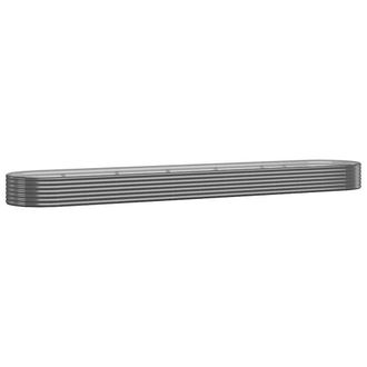 Berkfield Home Garden Raised Bed Powder-coated Steel 507x100x36 cm Anthracite in Charcoal | Size: 507 x 100 x 36 cm