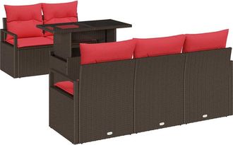 vidaXL Conjunto De Sof&aacute; De Jard&iacute;n 6 Uds. 5-n&uacute;mero De Plazas Vidaxl