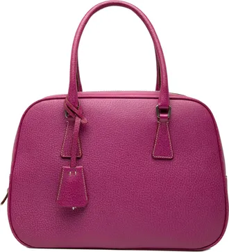 Prada Pre-owned Womens Cinghiale Bauletto Handbag - Fuschia Leather - One Size