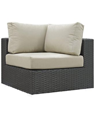 ModWay Discontinued Modway Sojourn Corner Outdoor Patio Wicker Rattan Sunbrella Sectional Set