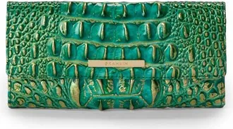Brahmin Cordelia Croc Embossed Leather Wallet in Jungle Jewel at Nordstrom
