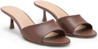 Mango Kitten Heel Slide Sandal in Chocolate at Nordstrom, Size 38