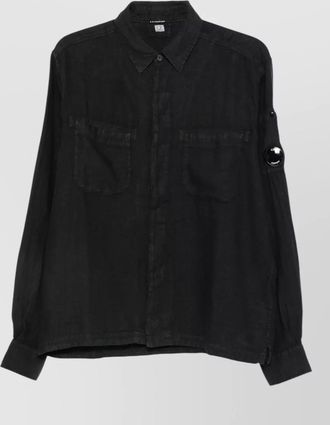 C.P. Company linen overshirt long sleeves button cuffs
