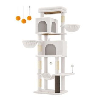 FEANDREA &Aacute;rbol para gatos multinivel de 174 cm de color blanco