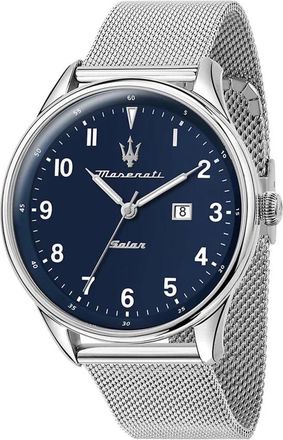 Maserati Tradizione Zonnehorloge Roestvrij Staal Blauw - Heren - Horloges - Grijs - ONE Size - Accessoires