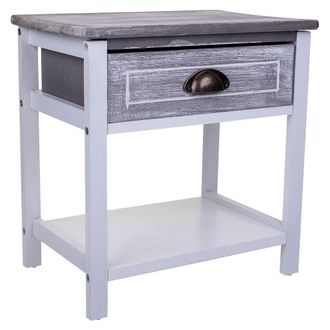 Wanderlust Deco Mesita De Madera Blanca 40x29x42