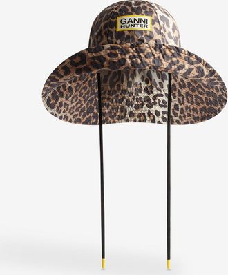 Ganni x Hunter Water Resistant Bucket Hat Size XS/S - Brown