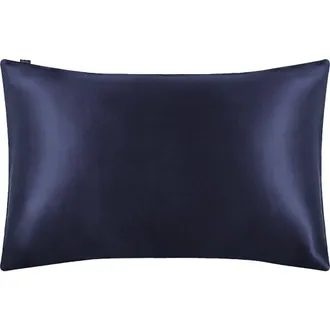 LilySilk 100% Silk Terse Envelope Pillowcase in Navy Blue. at Nordstrom, Size Standard