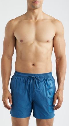 BOSS Octopus Swim Trunks in Open Blue at Nordstrom, Size Xx-Large