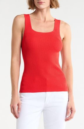 Splendid Rib Knit Sleeveless Sweater in Poppy Red at Nordstrom Rack, Size X-Large
