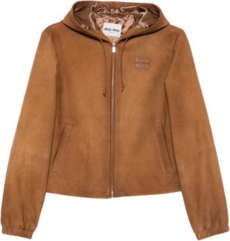 Miu Miu Waxed Suede Blouson Jacket