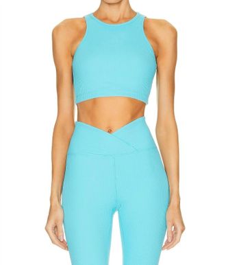 YEAR OF OURS Ribbed Claudia Bra In Pisces Blue