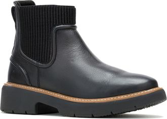 Hush Puppies Jodie Leather WoMens Black Boots - Size UK 6