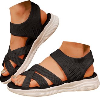 Generic Womens Orthopedic Walking Sandals Wide Fit Orthopedic Sandals with Arch Support Hiking Sandal Thick Athletic Cushion Adjustable Strap Shoes Plantar Fa