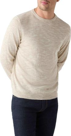 Robert Talbott Robbins Linen Silk Crewneck Sweater in Flax at Nordstrom, Size X-Large