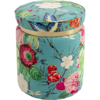 Kare Design Taburete azul &oslash;39 cm de tela multicolor