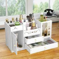 OEM Caja Organizadora De Cosm&eacute;ticos, Organizador De Maquillaje, Estuche Para Joyas, Caj&oacute;n De Almacenamiento Blanco - Crezuo